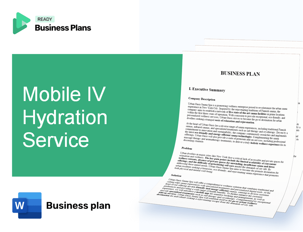 Mobile IV Hydration Service Business Plan