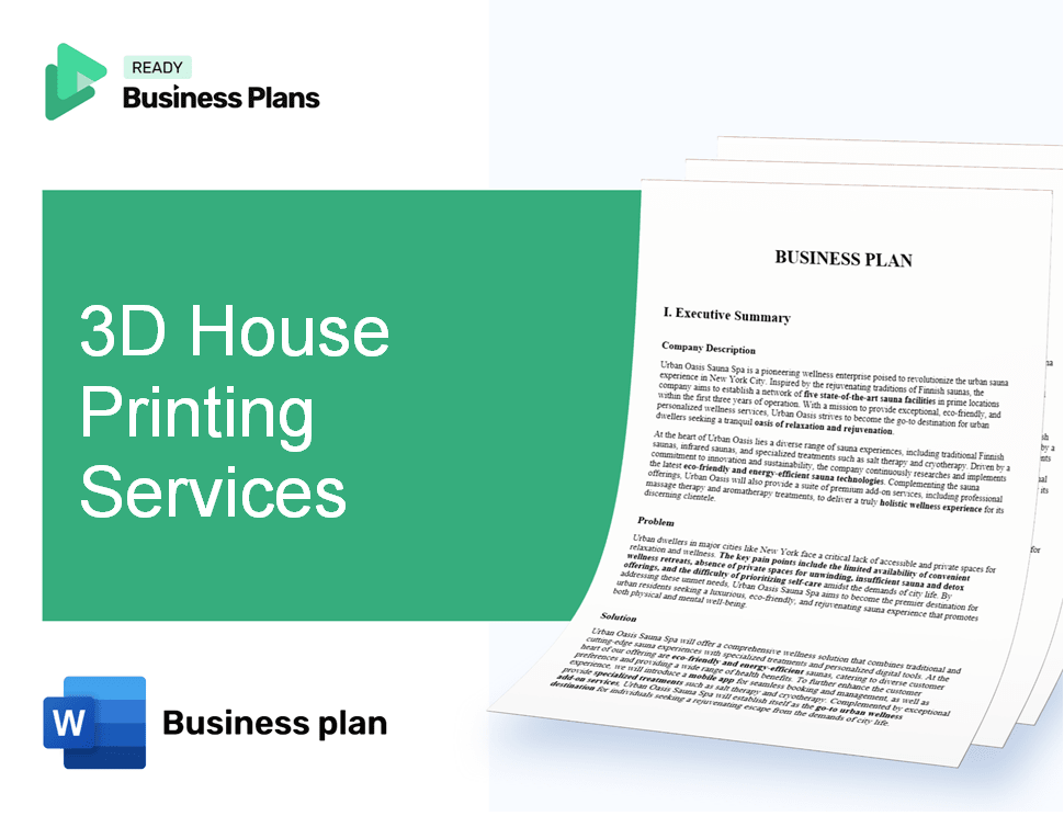3D House Printing Services Business Plan