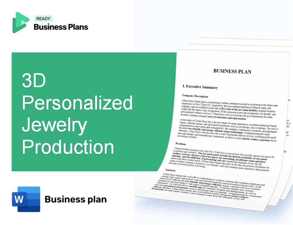 3D Personalized Jewelry Production Business Plan