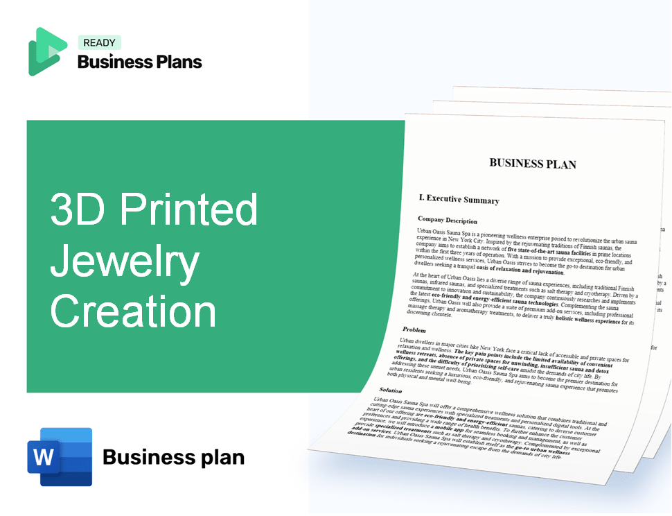 3D Printed Jewelry Creation Business Plan