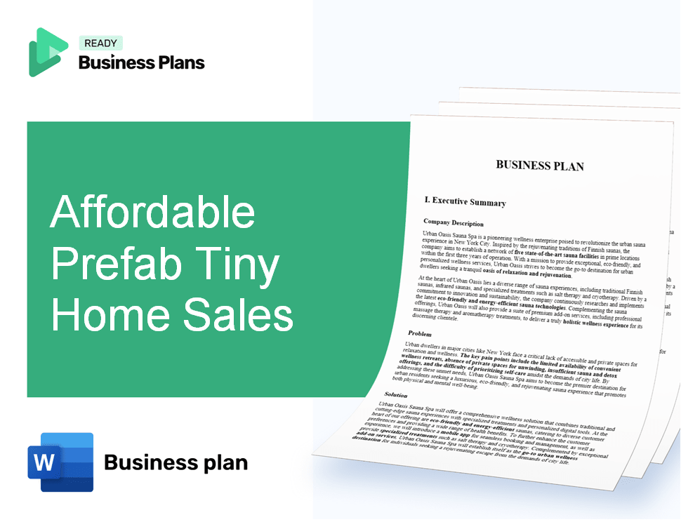 Affordable Prefab Tiny Home Sales Business Plan