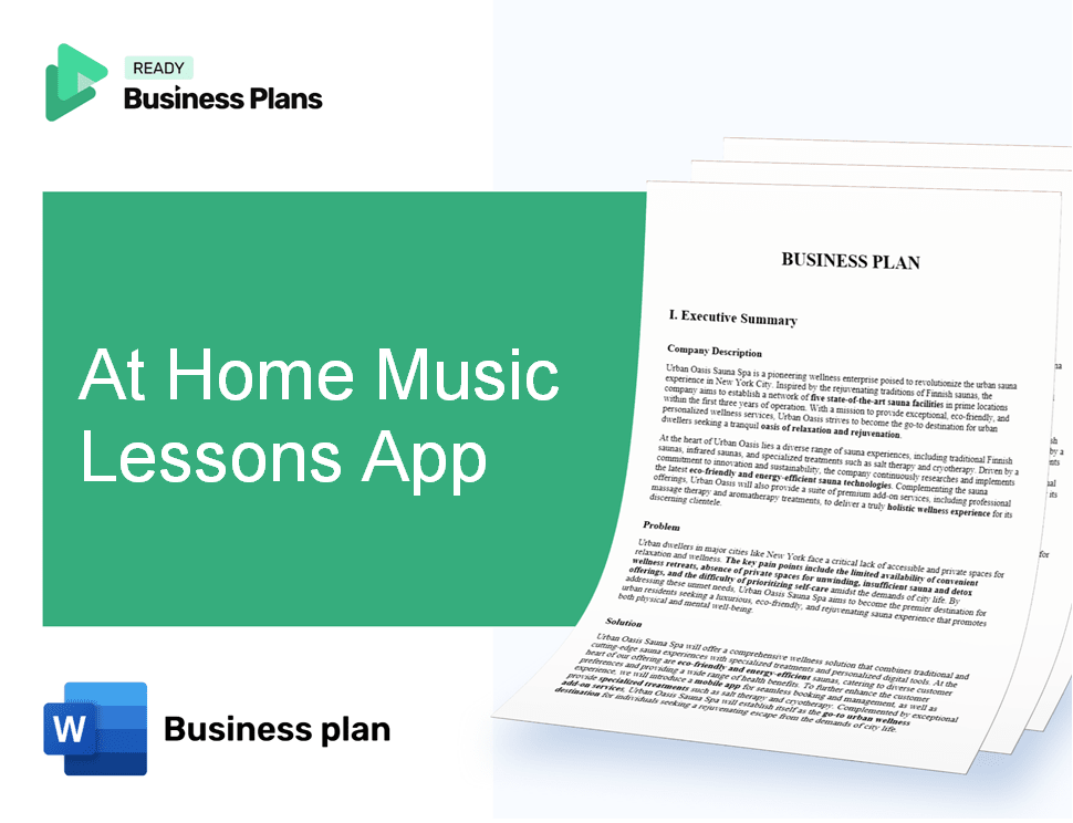 At Home Music Lessons App Business Plan