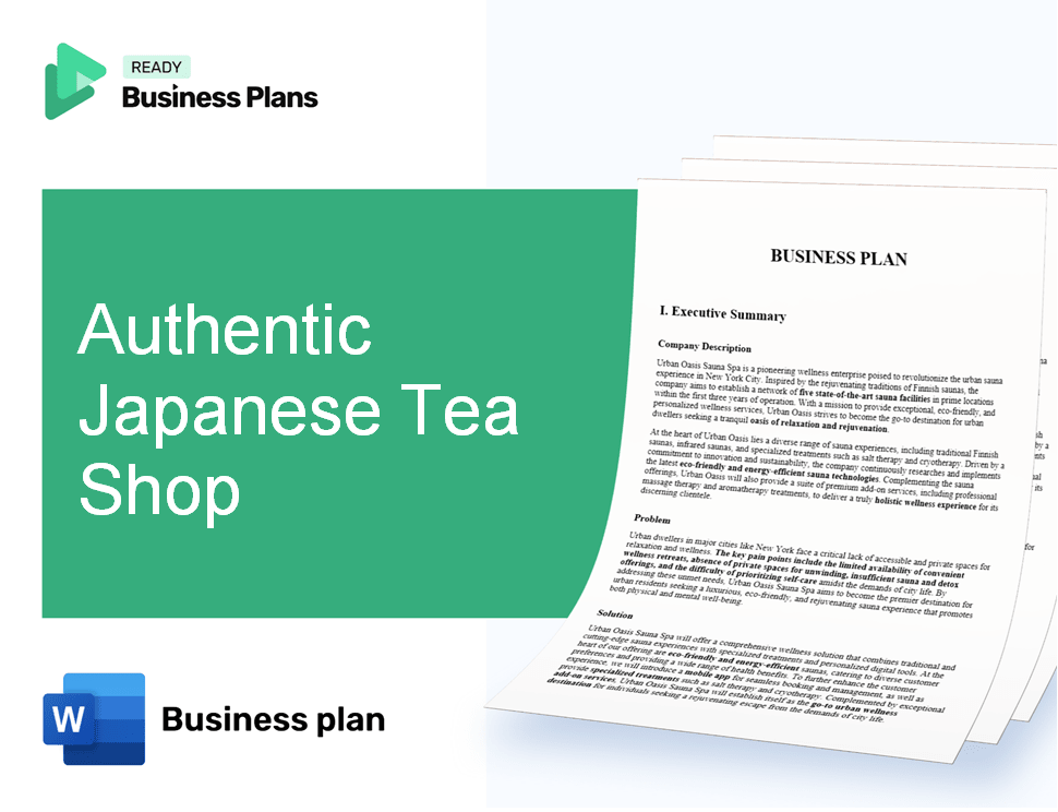 Authentic Japanese Tea Shop Business Plan