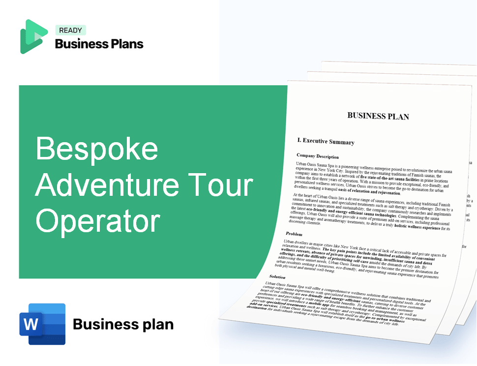 Bespoke Adventure Tour Operator Business Plan