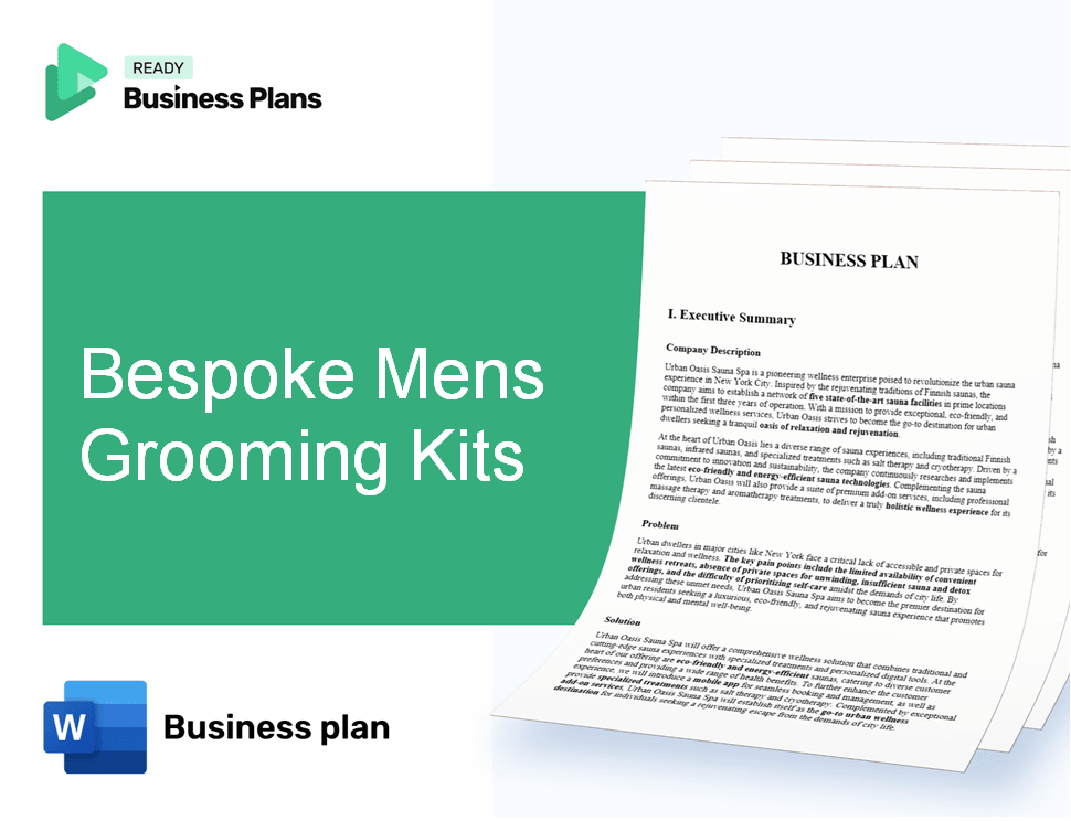 Bespoke Mens Grooming Kits Business Plan