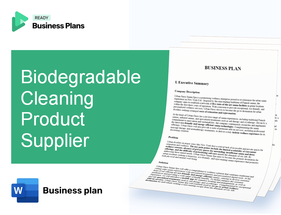 Biodegradable Cleaning Product Supplier Business Plan