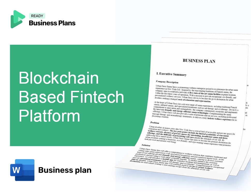 Blockchain Based Fintech Platform Business Plan