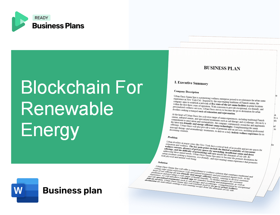 Blockchain For Renewable Energy Business Plan