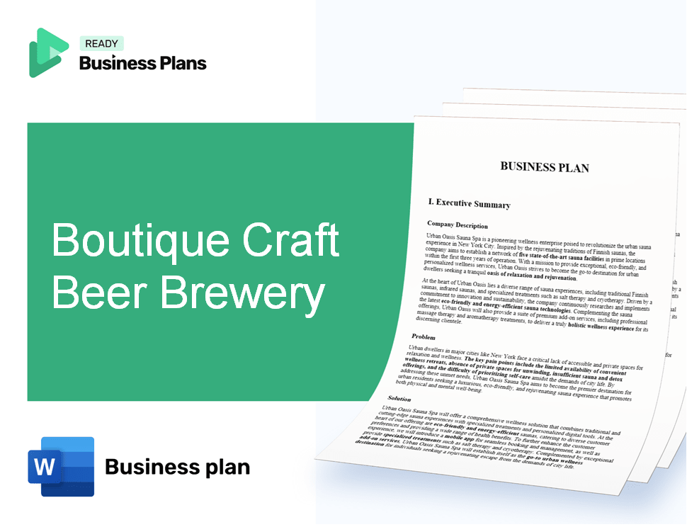 Boutique Craft Beer Brewery Business Plan