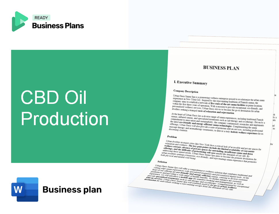 CBD Oil Production Business Plan