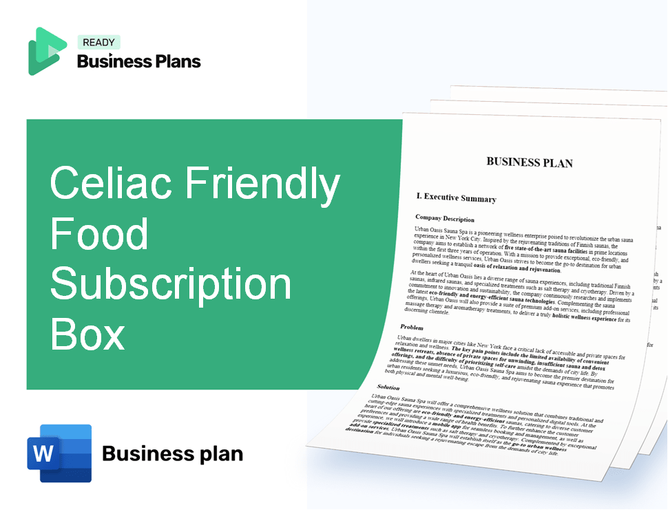 Celiac Friendly Food Subscription Box Business Plan