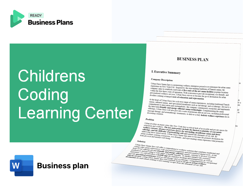 Childrens Coding Learning Center Business Plan