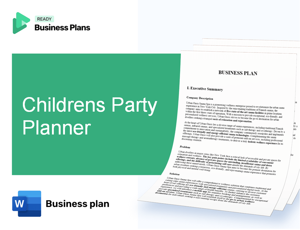 Childrens Party Planner Business Plan