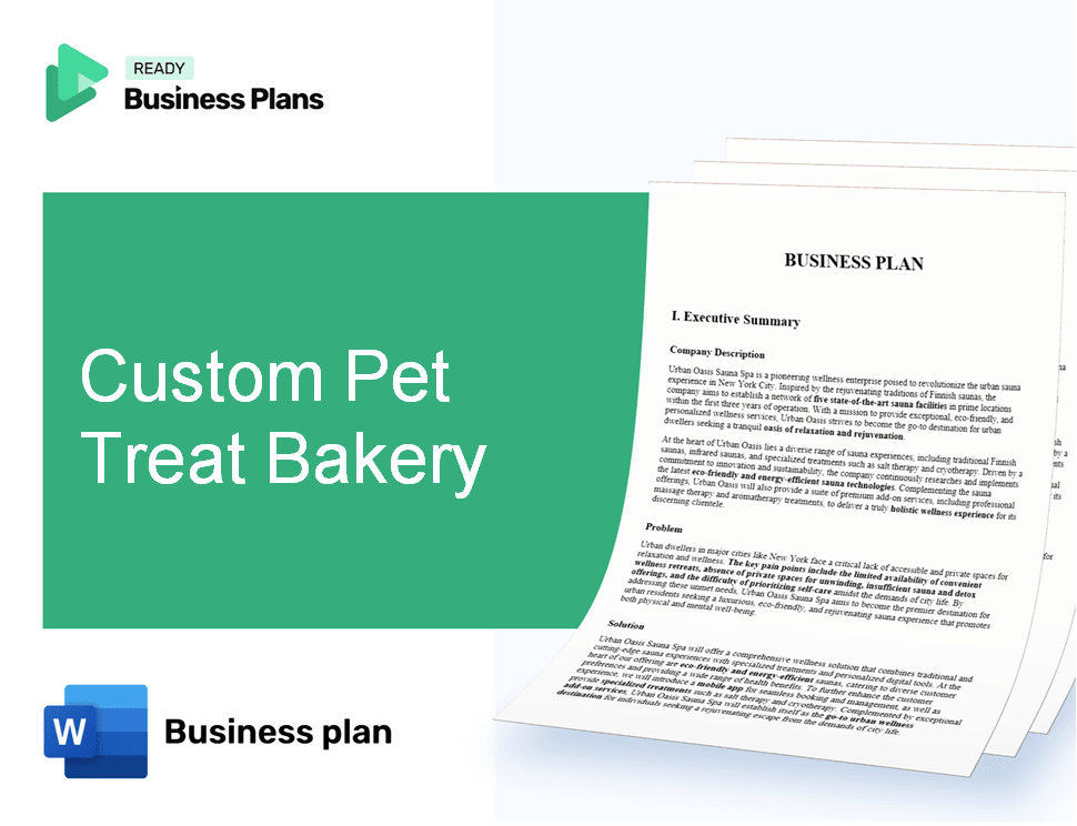 Custom Pet Treat Bakery Business Plan