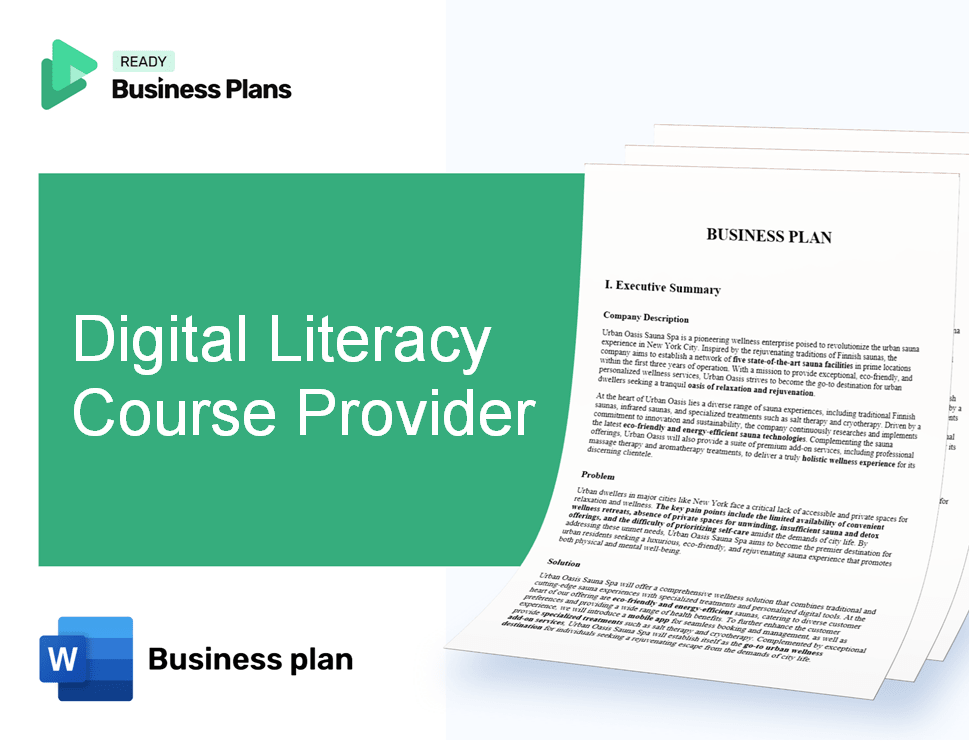Digital Literacy Course Provider Business Plan
