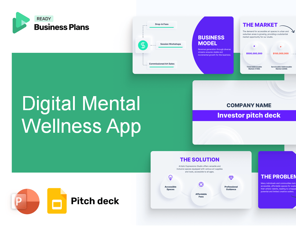 Digital Mental Wellness App Pitch Deck