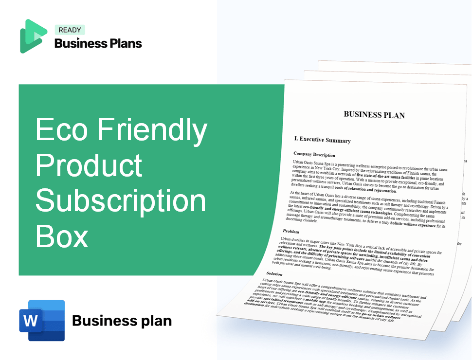 Eco Friendly Product Subscription Box Business Plan