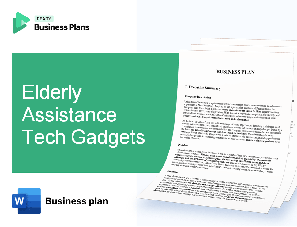 Elderly Assistance Tech Gadgets Business Plan