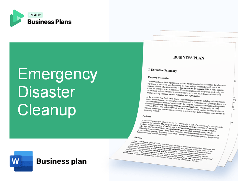 Emergency Disaster Cleanup Business Plan – ReadyBizPlans.com