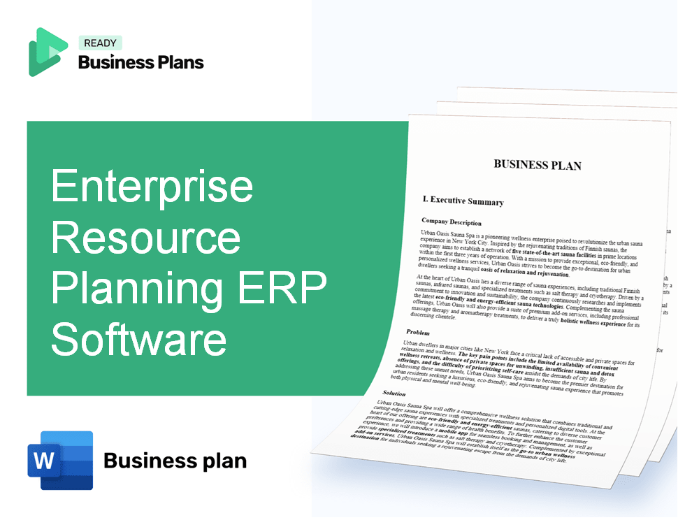 Enterprise Resource Planning ERP Software Vendor Business Plan