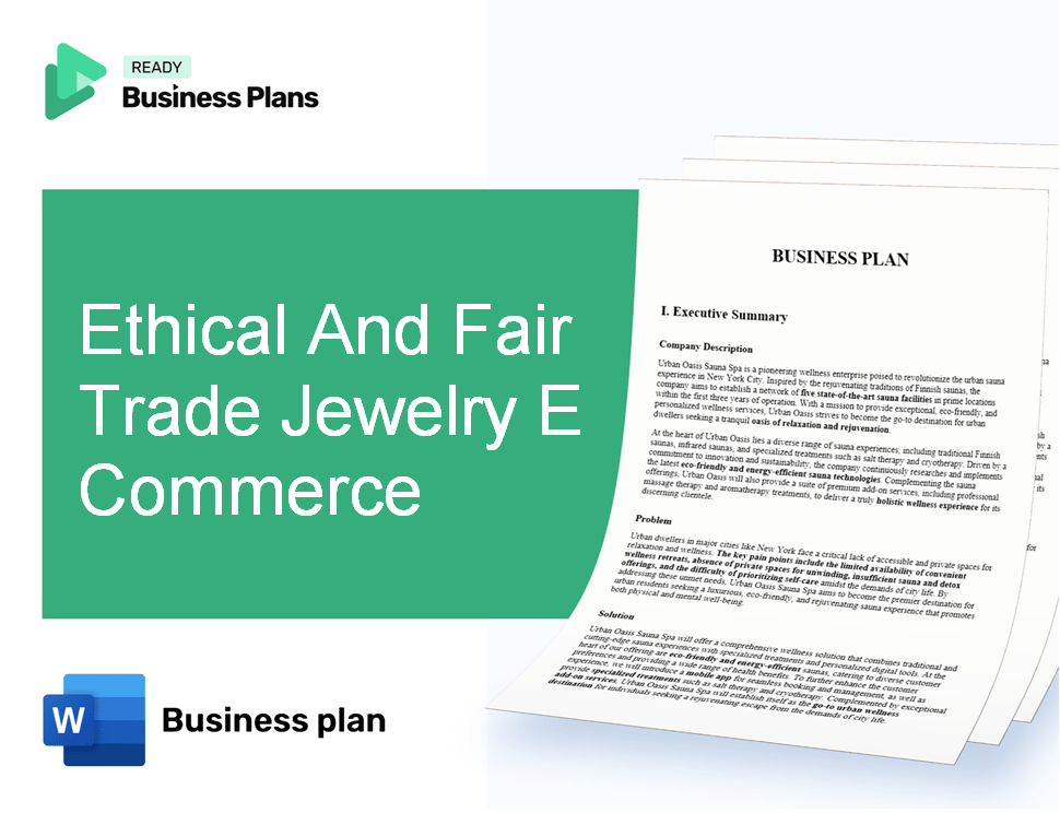 Ethical And Fair Trade Jewelry E Commerce Business Plan