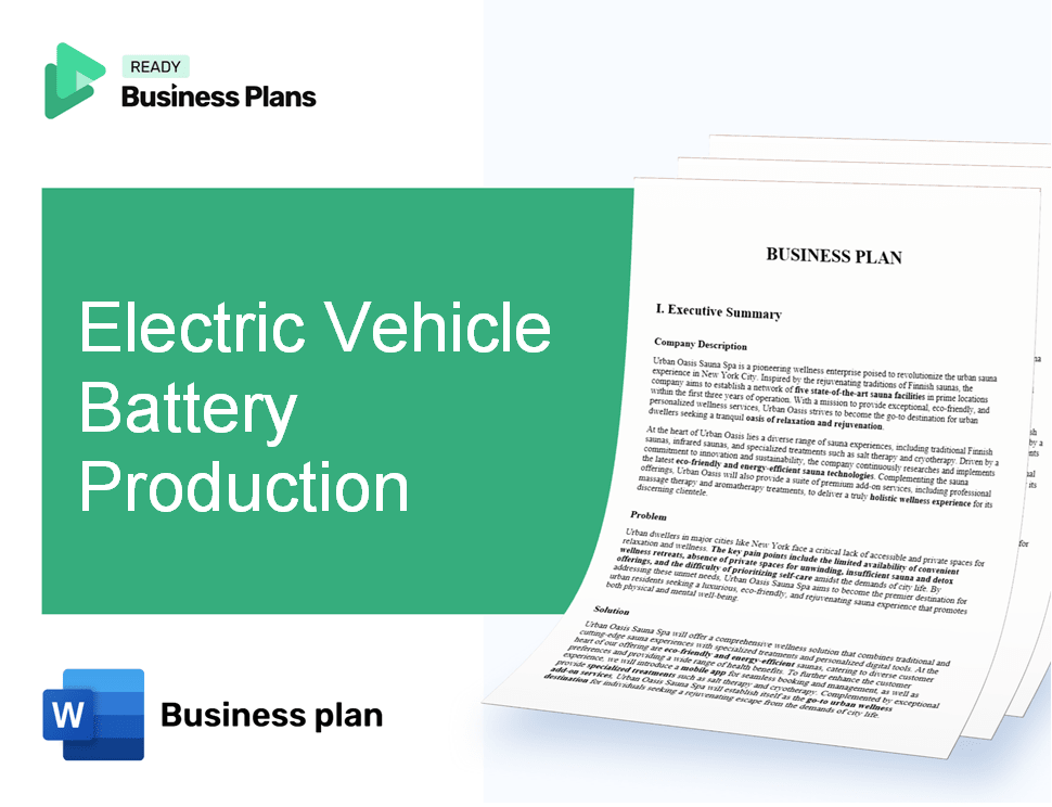 Electric Vehicle Battery Production Business Plan