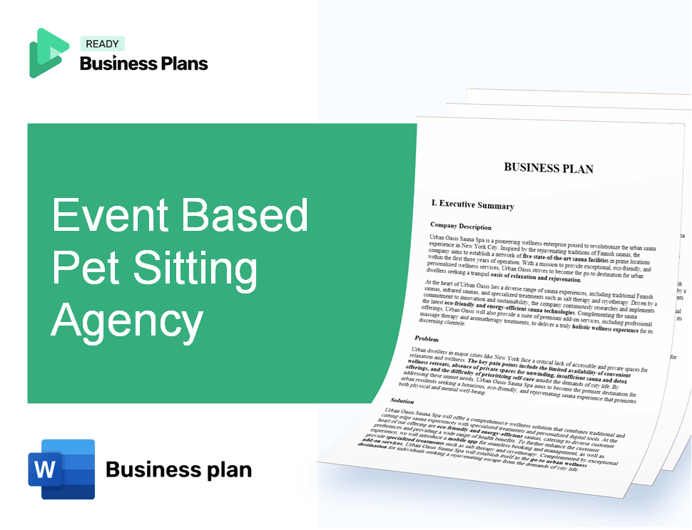 Event Based Pet Sitting Agency Business Plan