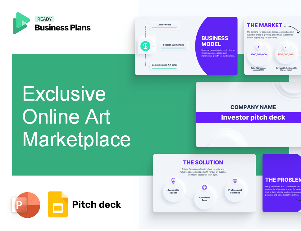 Exclusive Online Art Marketplace Pitch Deck