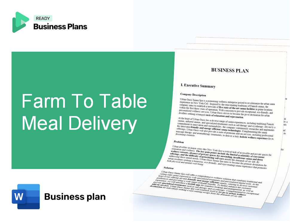 Farm To Table Meal Delivery Business Plan