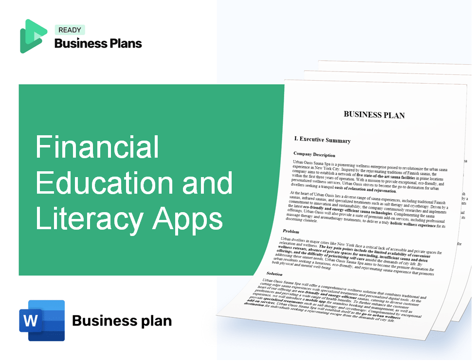 Financial Education and Literacy Apps Business Plan