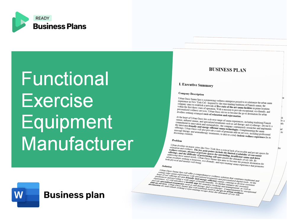 Functional Exercise Equipment Manufacturer Business Plan
