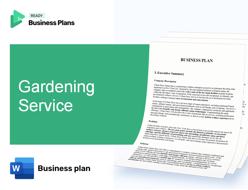 Gardening Service Business Plan