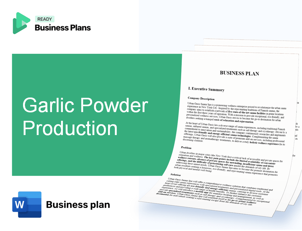 Garlic Powder Production Business Plan