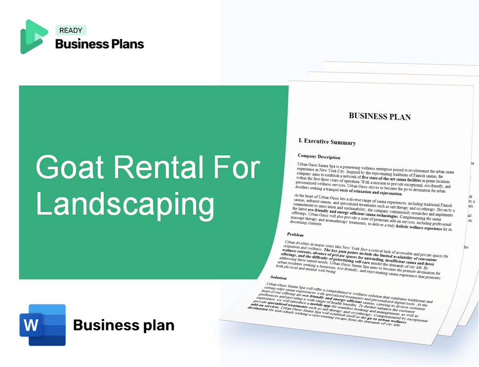 Goat Rental For Landscaping Business Plan