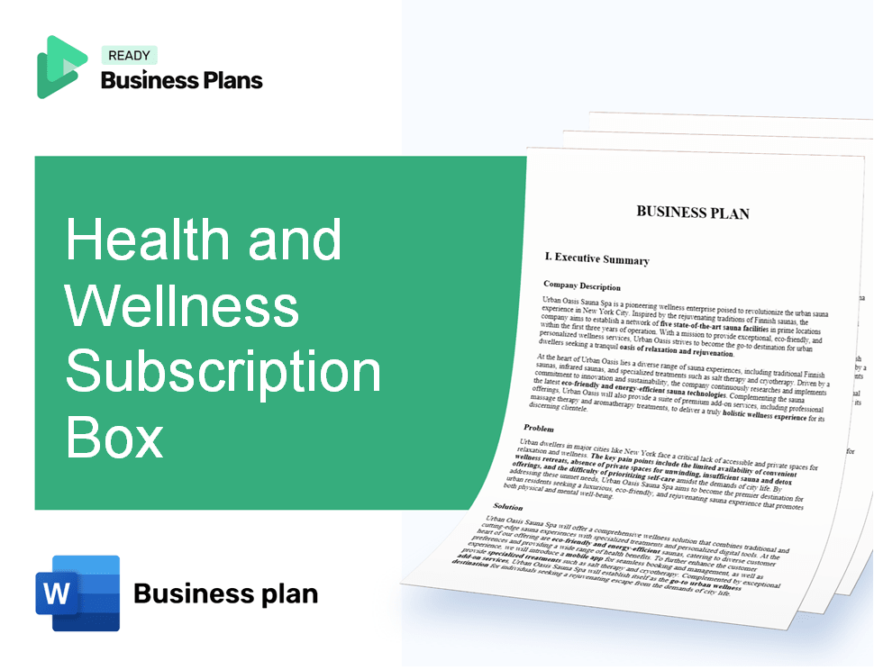 Health and Wellness Subscription Box Business Plan