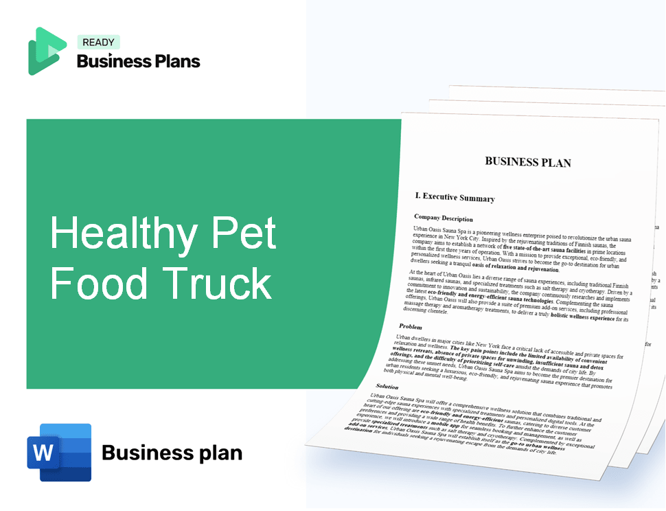 Healthy Pet Food Truck Business Plan