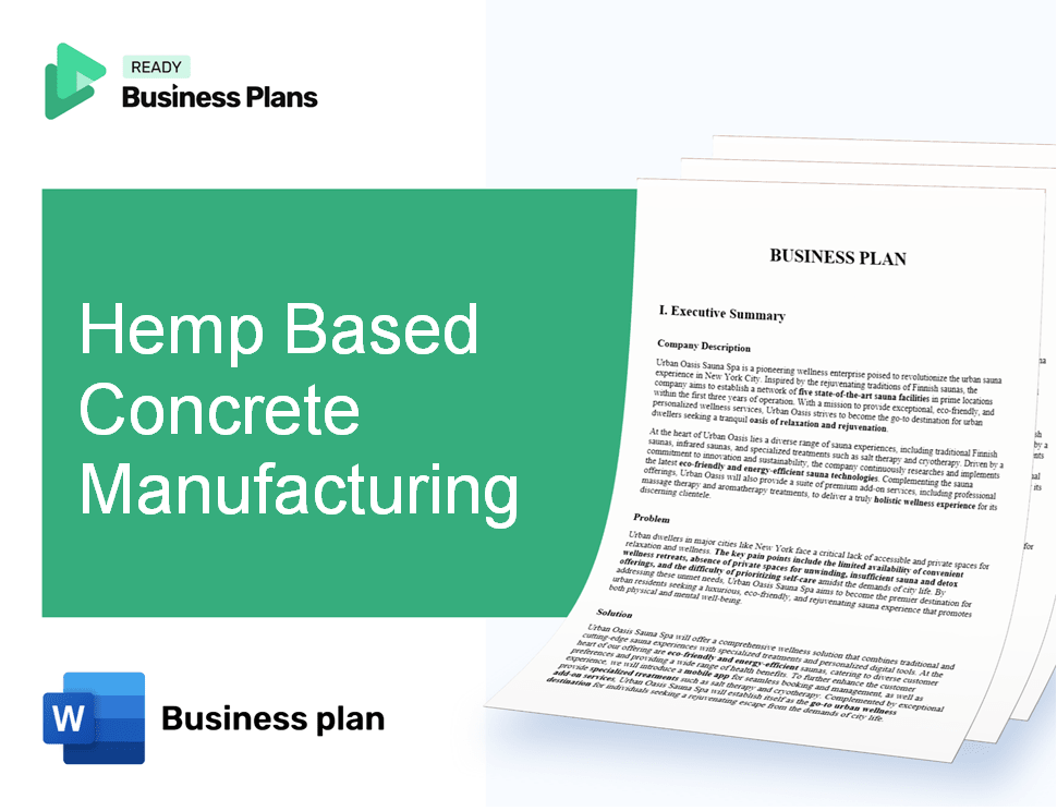 Hemp Based Concrete Manufacturing Business Plan