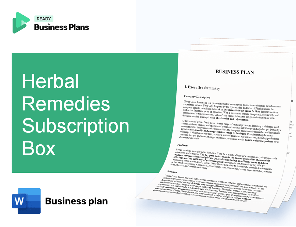 Herbal Remedies Subscription Box Business Plan