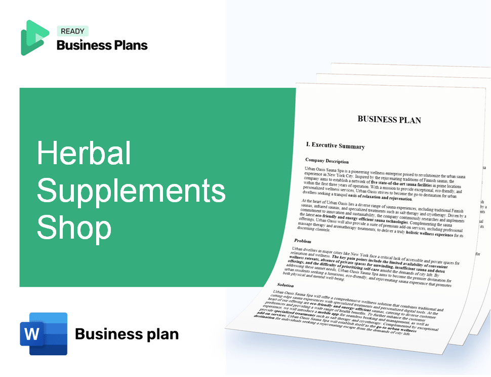 Herbal Supplements Shop Business Plan