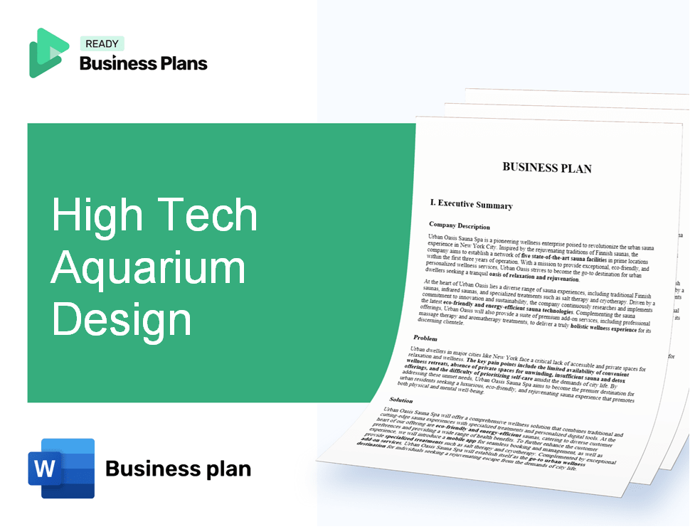 High Tech Aquarium Design Business Plan
