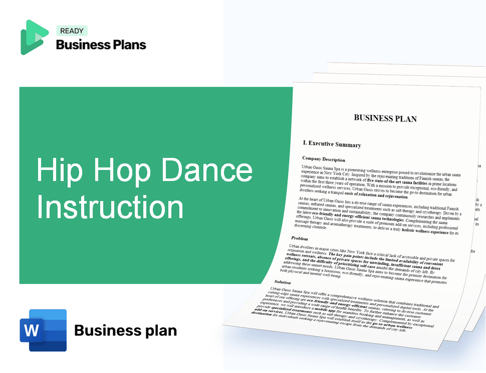 Hip Hop Dance Instruction Business Plan