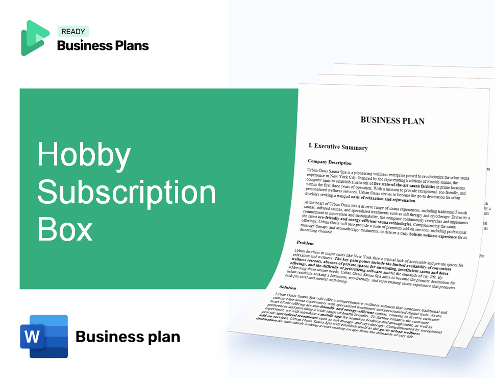 Hobby Subscription Box Business Plan