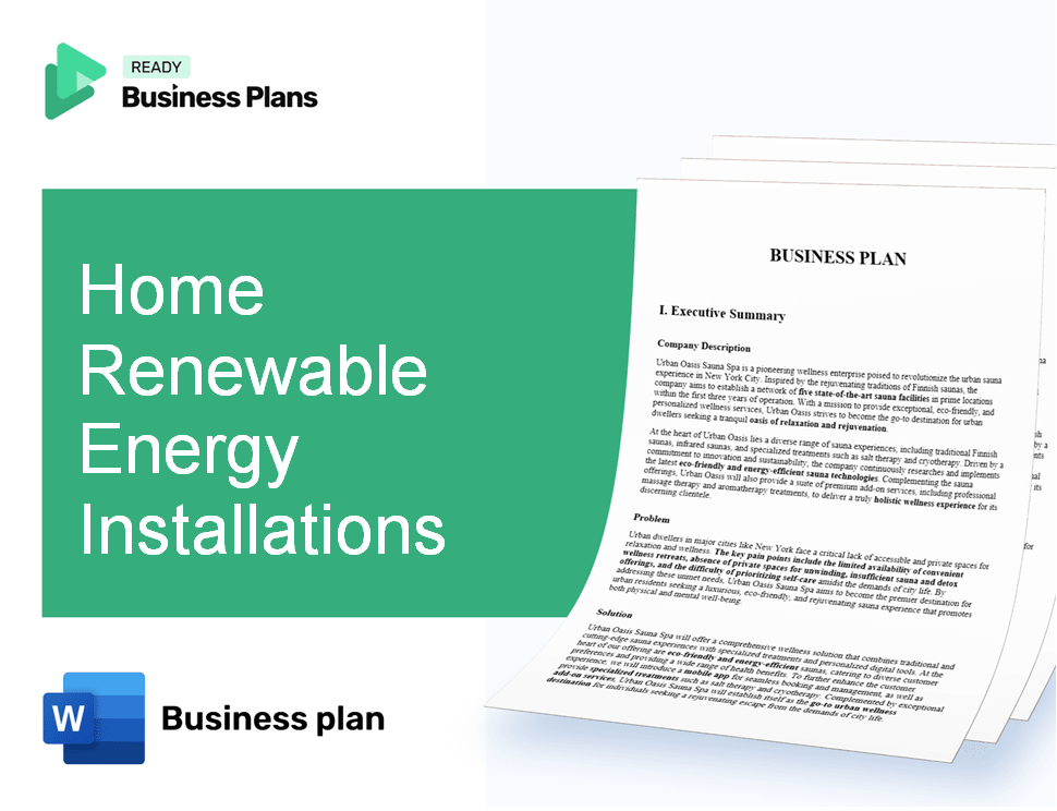 Home Renewable Energy Installations Business Plan