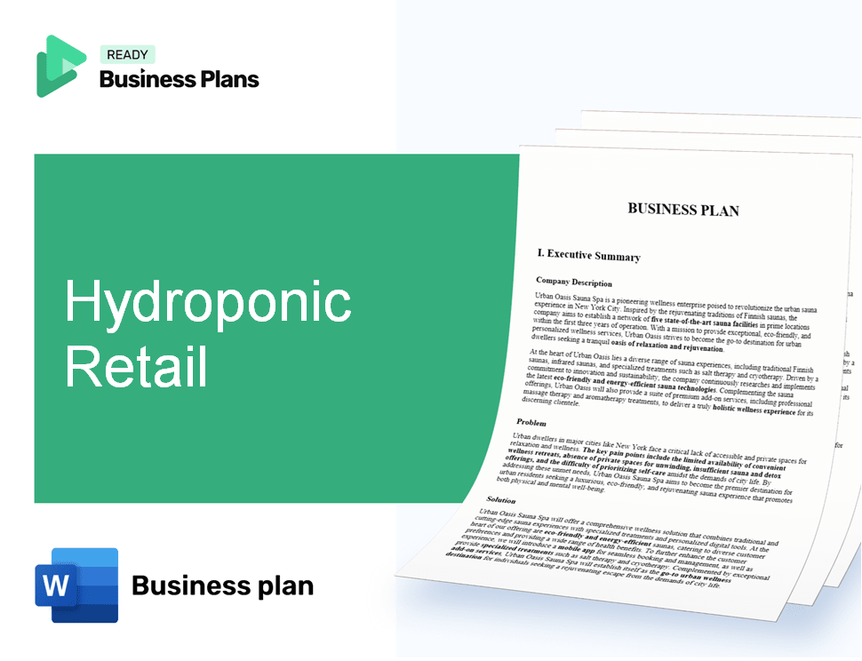 Hydroponic Retail Business Plan