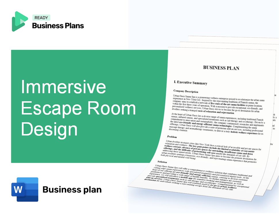 Immersive Escape Room Design Business Plan – ReadyBizPlans.com