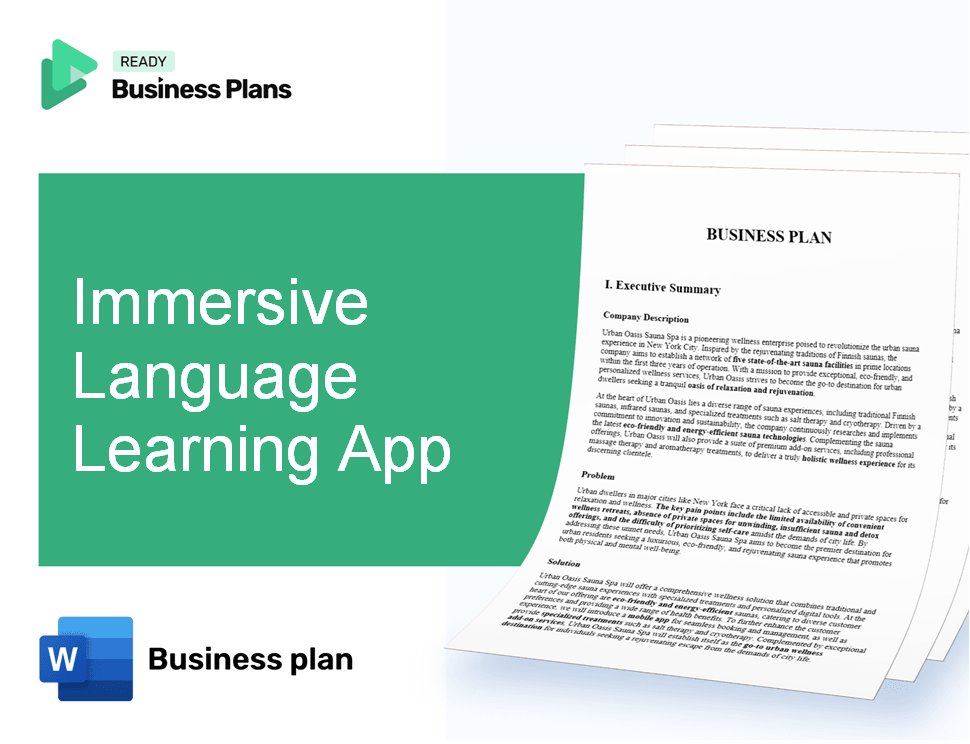 Immersive Language Learning App Business Plan