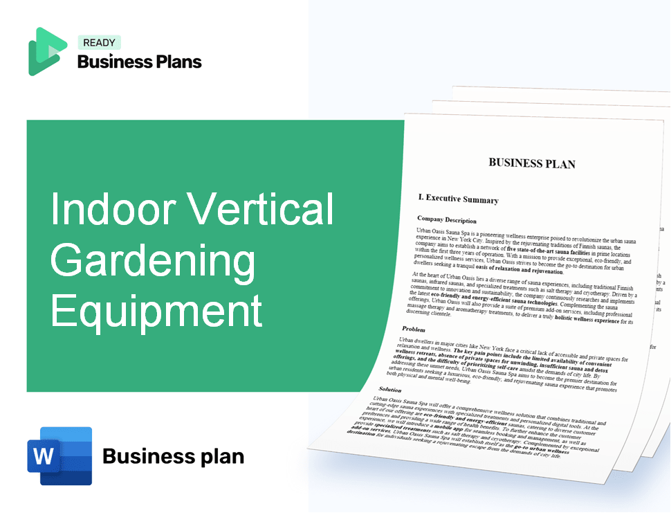 Indoor Vertical Gardening Equipment Business Plan
