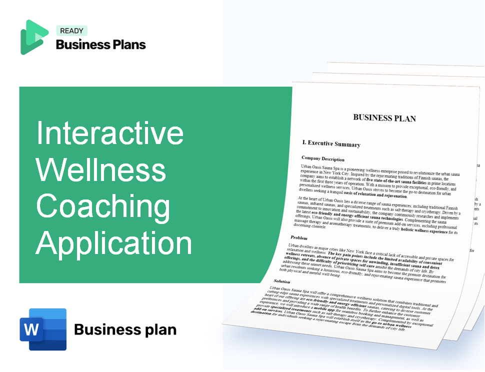 Interactive Wellness Coaching Application Business Plan