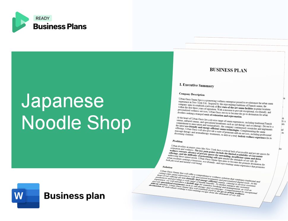 Japanese Noodle Shop Business Plan