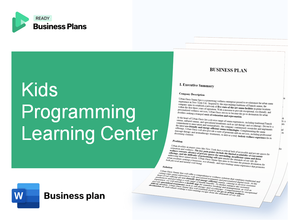Kids Programming Learning Center Business Plan